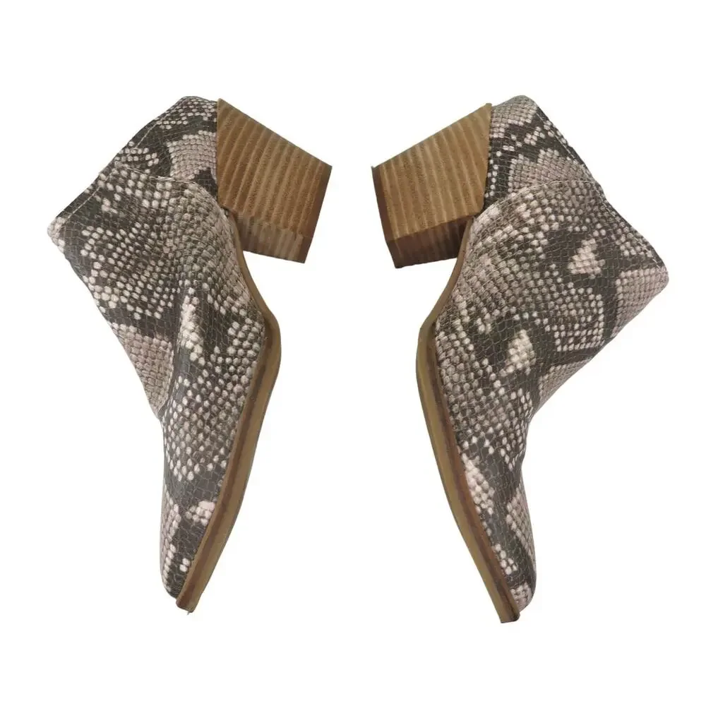 Dolce Vita Rianna Mule Snake Print Stella Ankle Boot Size 6 Snakeskin Mules